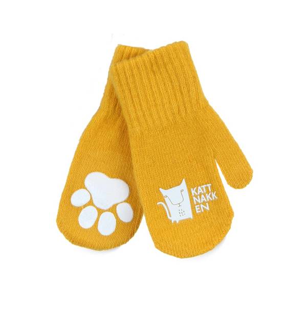 Kattnakken magiske ullvottar  oker - Kattnakken