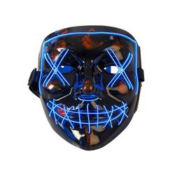 Blå LED maske Blå - Halloween