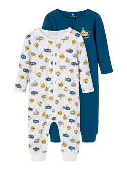 NBMNIGHTSUIT 2P ZIP LEGION BLUE (UTEN FOT)  - Name It
