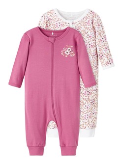 NBFNIGHTSUIT 2P ZIP ROSE FLOWER   - Name It