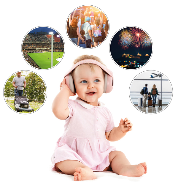 Hørselsvern for baby - Rosa Rosa - scan style