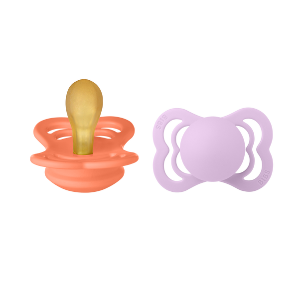 Bibs Smokk Supreme 2 Pack Natural Rubber Size 1 - Papaya / Violet Sky Papaya / Violet Sky - Salg