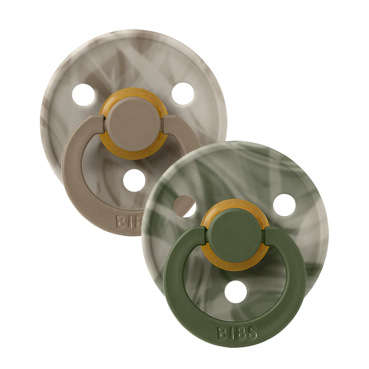 BIBS Colour 2pk tie dye camo green mix/Natural rubber latex - Round str 1 Tie dye camo green mix - Salg