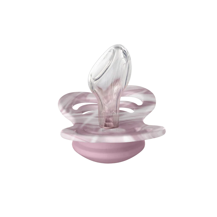 BIBS Couture 2pk tie dye Heather White - silicone- str 2 Heather White - Salg