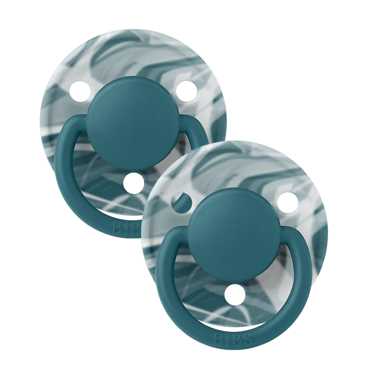 BIBS De Lux 2pk Forest Lake White/natural rubber latex - str 1 Forest Lake White - Salg