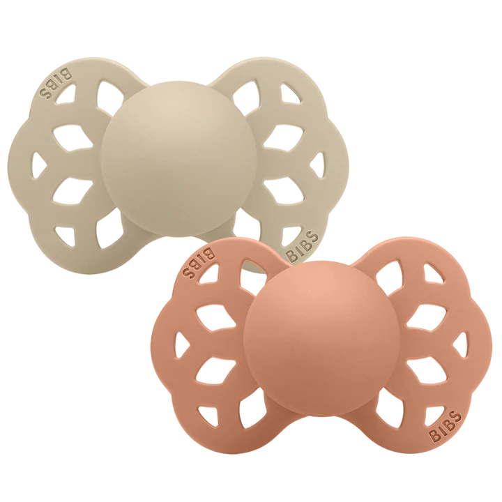 BIBS infinity 2pk Vanilla/Peach /Silicone - str 1 Vanilla/Peach - Salg