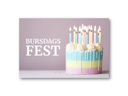 Bursdagsfest | 10x15 cm  - Papirkort.no