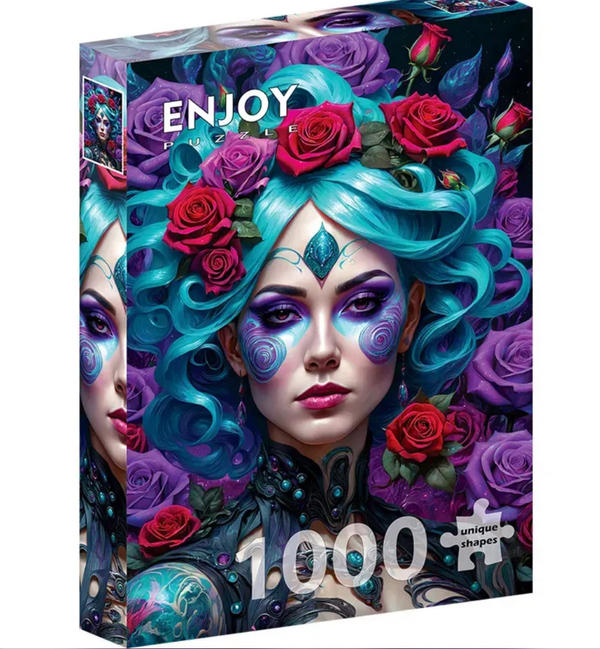 Enjoy puslespill 1000 Gothic Flowers Portrait 1000 biter - Enjoy puzzle