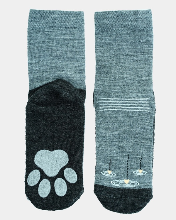 Kattnakken ullsokk antiskli Grå melert - Kattnakken