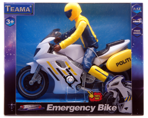 TEAMA NORSK POLITIMOTORSYKKEL M/LYD OG FIGUR Politimotorsykkel - Leiker