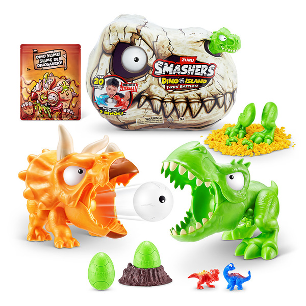 Smashers Dino Island T-Rex Battles Mini Grønn - Salg