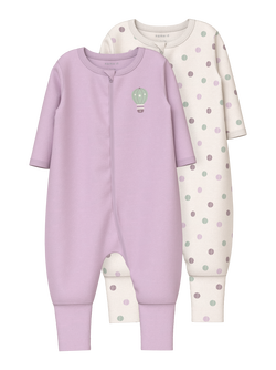 NBFNIGHTSUIT 2P ZIP FF JET DOT   - Name It