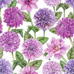 Napkin Dahlias in Bloom, 33x33cm 20stk  - Ambiente