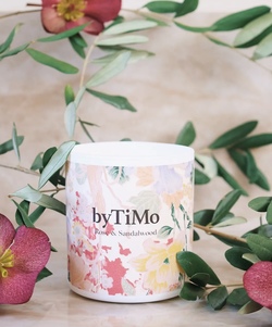 Rose & Sandalwood Scented Candle  - by TiMo