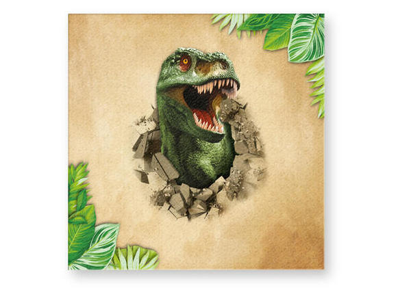 SERVIETTER - DINO - 12 STK SERVIETTER DINO - Bursdag/Fest