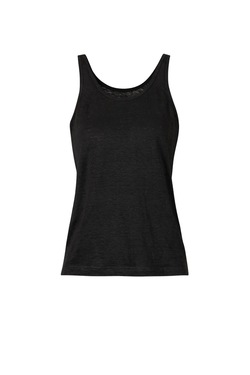 Blue Doris Linen Tank Top  - Blue Sportswear