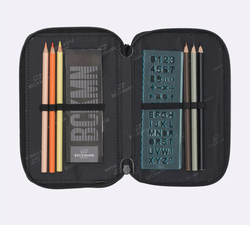 Beckmann Trelags pennal med innhold, Black Black - Beckmann