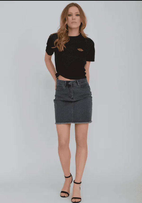 Raw Hem Jeansskjørt