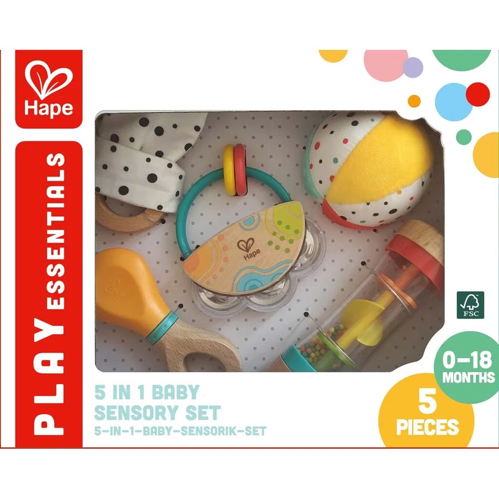 Hape 5 In 1 Baby Sensory Set 5 In 1 Baby Sensory Set - Hape Toys
