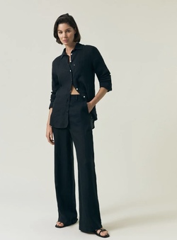High Waist Wide Leg Linen Pant  - Lexington