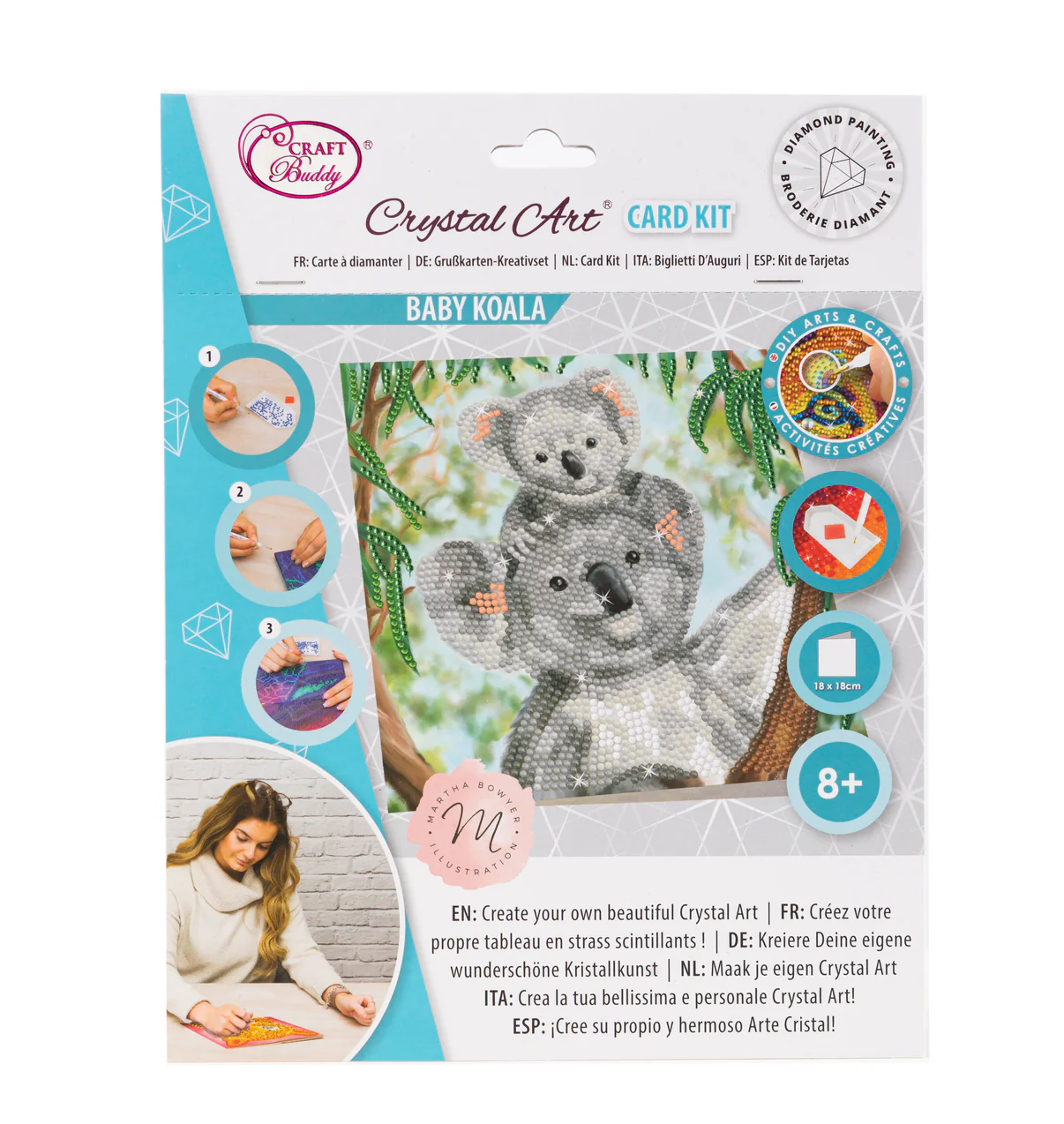Crystal Art Baby Koala - diamantperling kort Baby Koala - Hobby