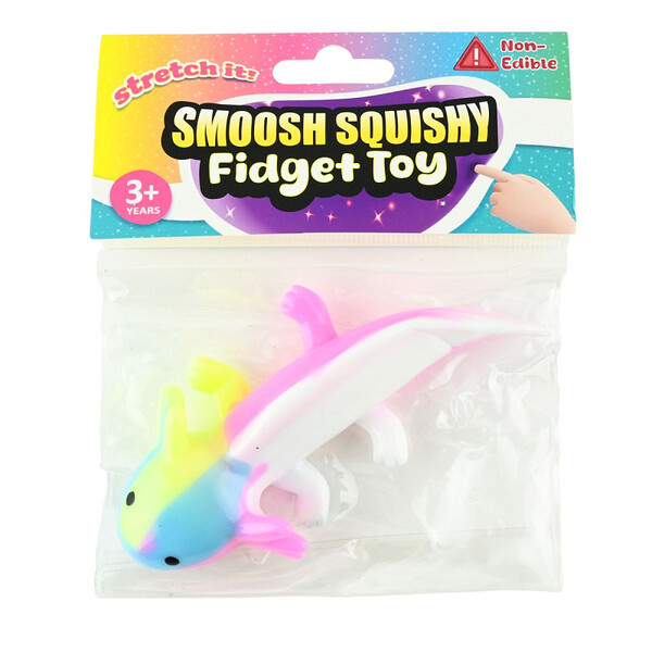 SMOOSH SQUISHY AXOLOTL 48g 13,5cm Fargerik - Fidget Toys