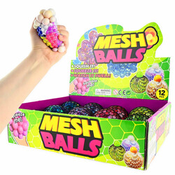 SQUEEZE MESH BALL MARBLE 8cm Fargerik - Fidget Toys
