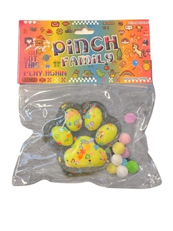 PINCH FAMILY KATTEPOTER Gul med pom - Fidget Toys