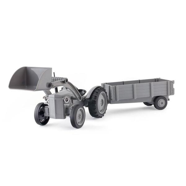 GRÅTASS LEKETRAKTOR 54CM M/TILHENGER OG FRONTLASTER Gråtass - Leiker