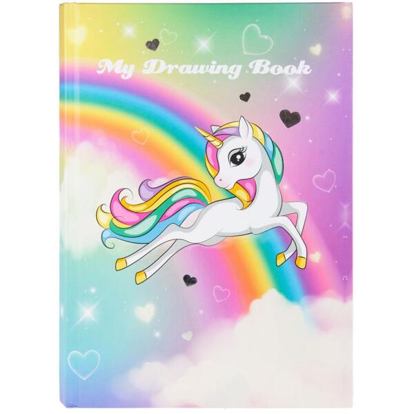 TEGNEBOK 72 HVITE ARK 120G UNICORN PLAY AND LEARN Tegnebok Unicorn - PAPIRKOMPANIET