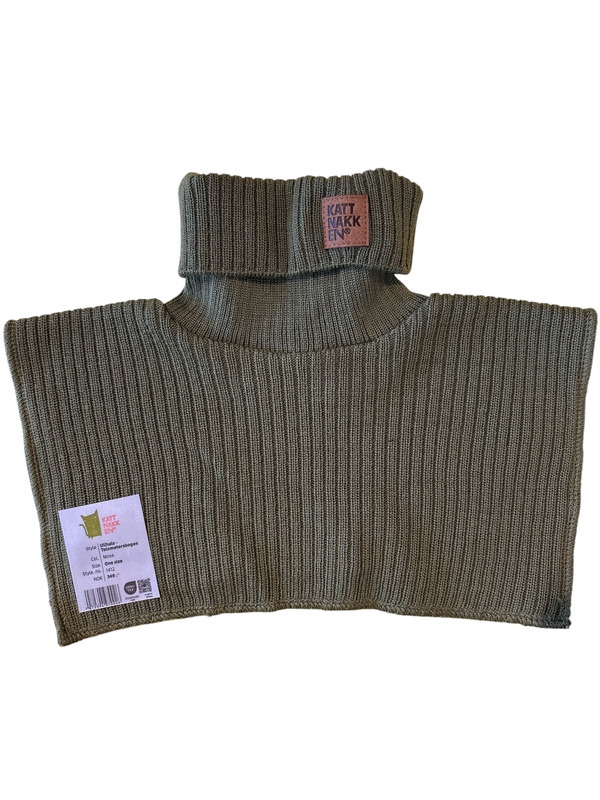 Kattnakken Hals Merinoull barn mose - Kattnakken