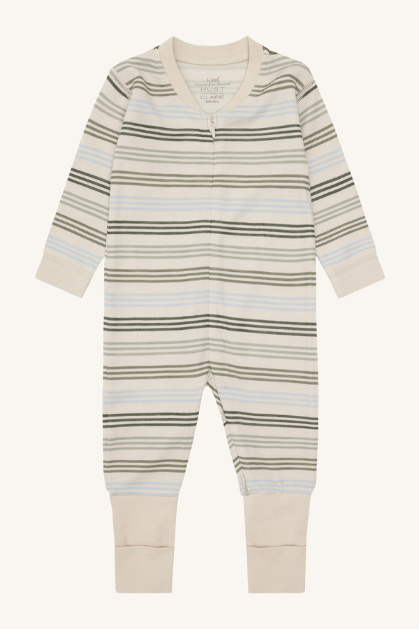 Hust & Claire Manu zip 3 stripes nattdress ull/viskose fra bambus