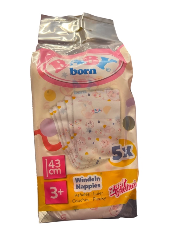 BABY Born bleier 5-pack - passer til dukker 43 cm Bleier - Baby Born