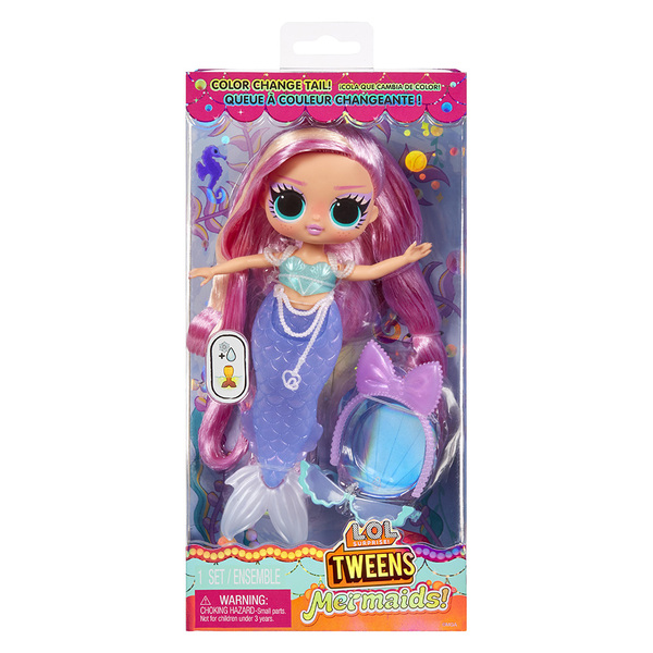 L.O.L. Tweens Mermaid Doll Rosa/lyst hår, mørk lilla hale - L.O.L
