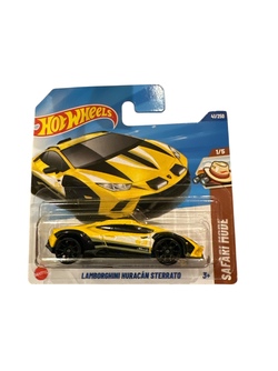 Hot Wheels 1:64 - Lamborghini Huracan Sterrato - 1/5 Safari Mode Gul sportsbil med sort og grå dekor - Hot Wheels