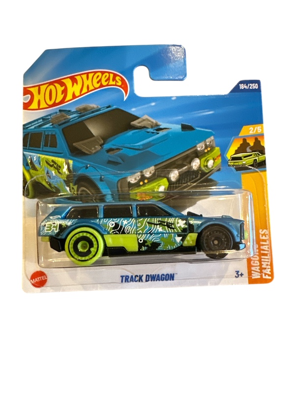 Hot Wheels 1:64 - Track Dwagon -2/5 Wagons Blå og grønn bil med dekor - Hot Wheels