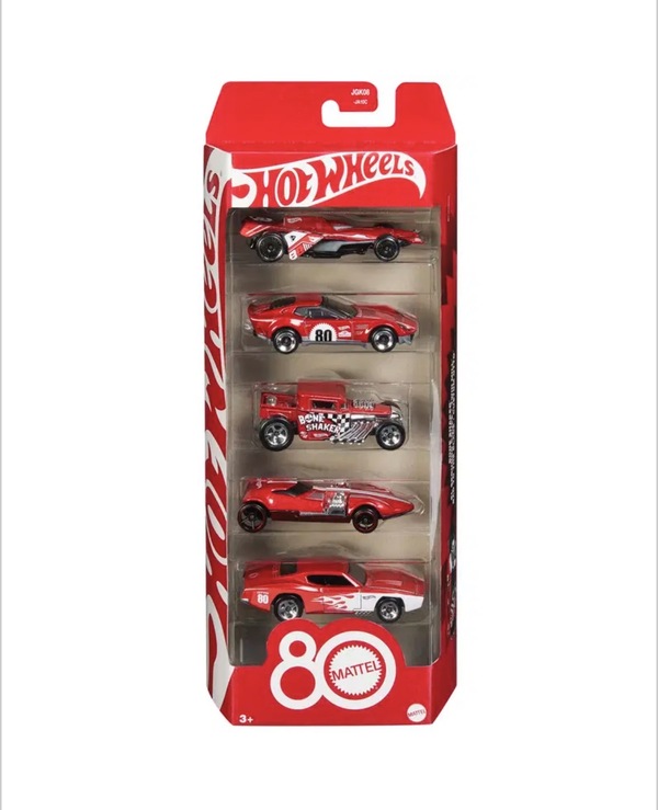 Hot Wheels Basics Mattel 80th 5 Pack 5pkn 80 års biler - Hot Wheels