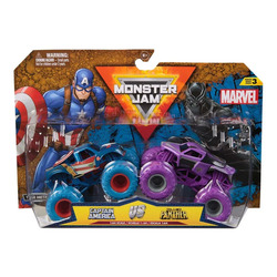 Monster Jam 1:64 Marvel 2 Pack Asst. Captein America VS Black Panther Captein America VS Black Panther - Superhelta