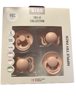 BIBS TRY-IT COLLECTION SIZE 1 ( 0-6MND) NATURAL RUBBER, SILICONE  Blush - Bibs