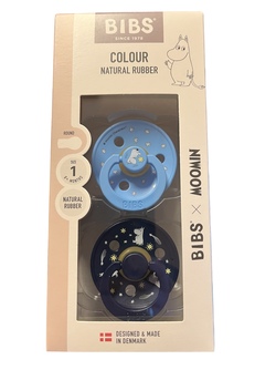 BIBS MOOMIN COLOUR 2 PACK SIZE 1 ( 0MND+) NATURAL RUBBER Breeze Mix - Bibs
