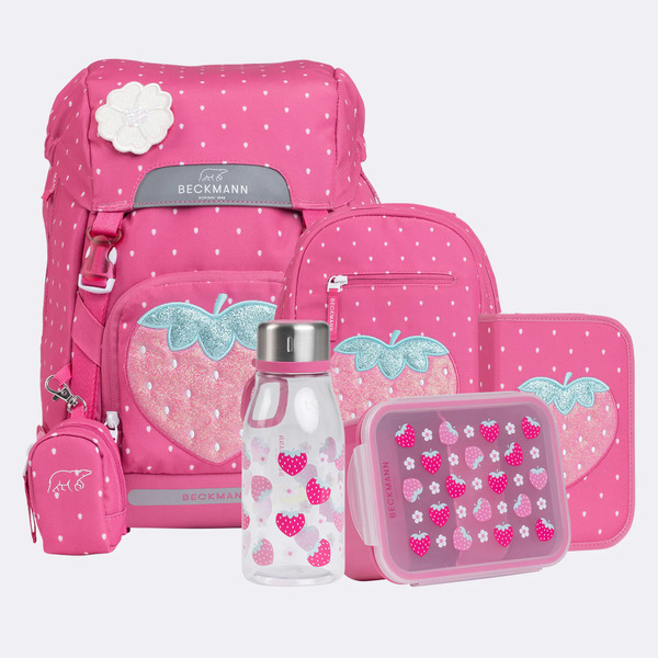 Beckmann Classic skolesekk sett, Strawberry - levering februar - NYHEIT 2026 Strawberry - Beckmann