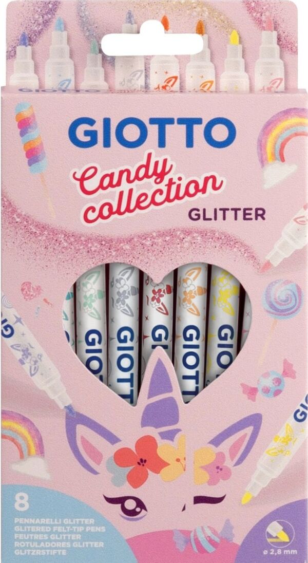 GIOTTO Candy Collection Glittertusjer (8 stk) Glittertusjer 8 Pk - Giotto