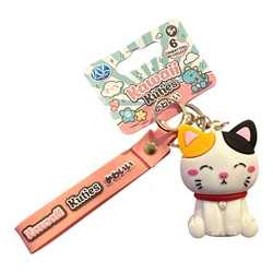 Kawaii nøkkelring med stropp KATT - Småvarer