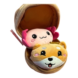 Kawaii Dumpling veske m/ 2stk clip bamser Dumpling med overraskelse - Leiker