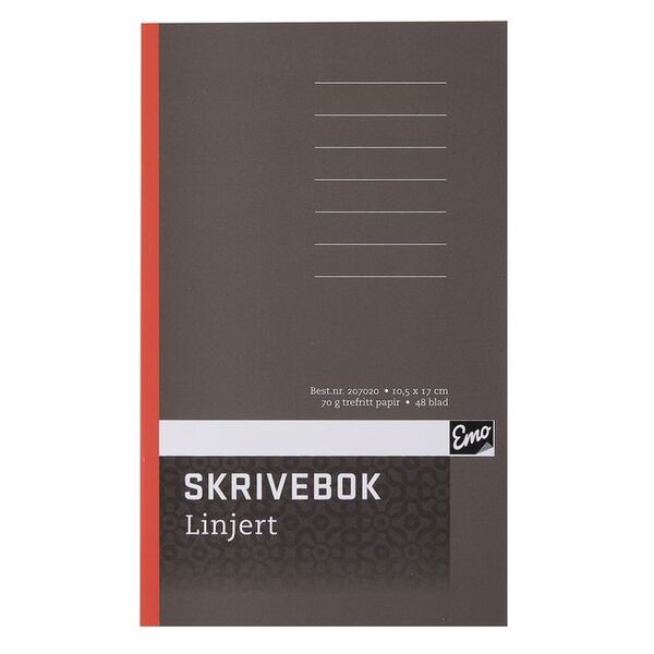 Skrivebok EMO 10,5x17 70g 48bl linjer Skrivebok - Kontorutstyr