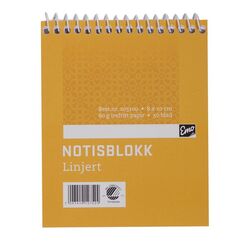 Notisblokk EMO 8x10cm 60g 50bl linj spir Notisblokk - Kontorutstyr