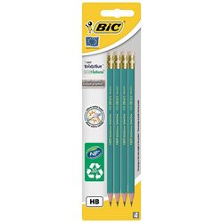 Blyant BIC ECOlution 655 HB viskelær (4) 4pkn blyant - Kontorutstyr
