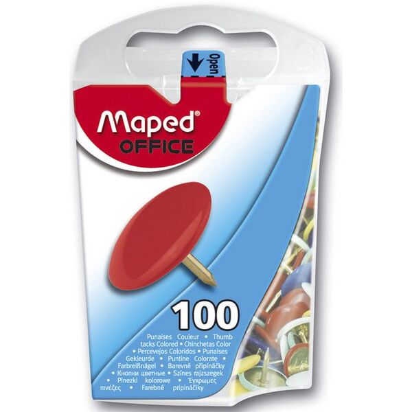 Tegnestift MAPED 10mm ass frg (100) Tegnestift farga - Kontorutstyr