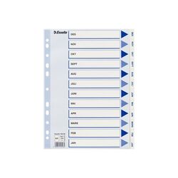 Register ESSELTE A4 plast des-jan hvit Hvit og Blå - Kontorutstyr