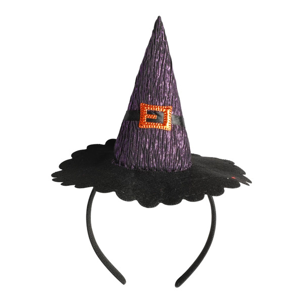 HEADBAND WITCH HAT PURPLE GLITTER Diadem Heksehatt - Halloween